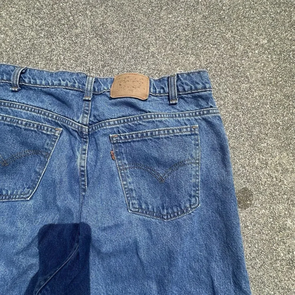 Vintage Orange Tab Levis 505 Jeans Mens 38x32 Straight Blue Denim Made In Canada